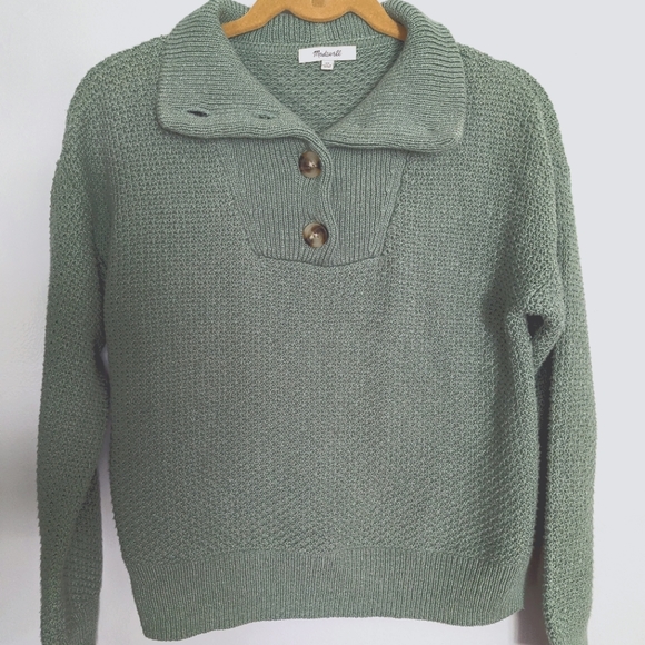 NWOT Madewell Canby Button Mockneck Sweater, XS - Picture 3 of 6